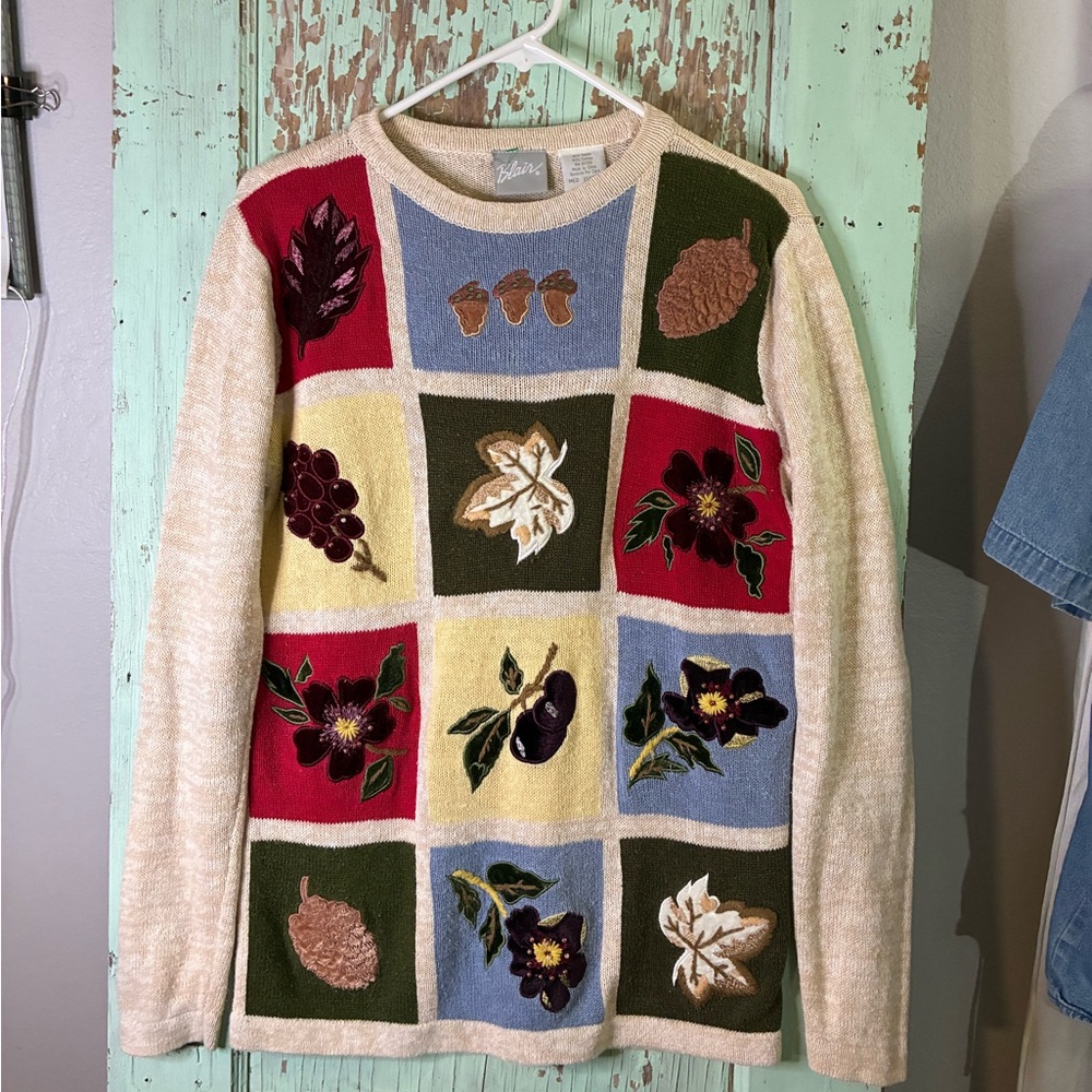Blair Multicolor Patchwork Fall Sweater - image 1